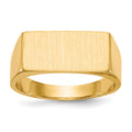 14k 16.5x8.0mm Rectangle Closed Back Mens Signet Ring