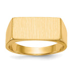14k 16.5x8.0mm Rectangle Closed Back Mens Signet Ring