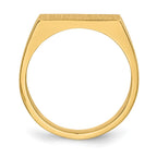 14k 15.0x9.0mm Rectangle Closed Back Mens Signet Ring