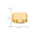 14k 18.0x10.5mm Rectangle Closed Back Mens Signet Ring