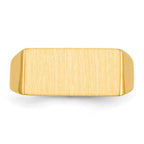 14k 16.5x8.0mm Rectangle Open Back Mens Signet Ring