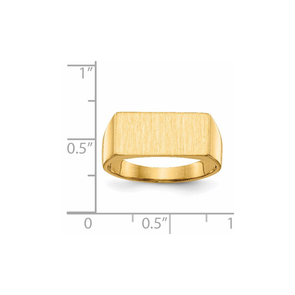 14k 16.5x8.0mm Rectangle Open Back Mens Signet Ring
