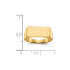 14k 16.5x8.0mm Rectangle Open Back Mens Signet Ring