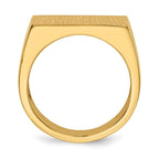 14k 18.0x11.0mm Rectangle Open Back Mens Signet Ring