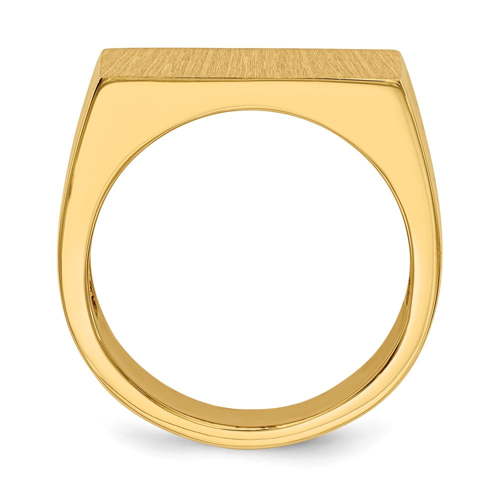 14k 18.0x11.0mm Rectangle Open Back Mens Signet Ring