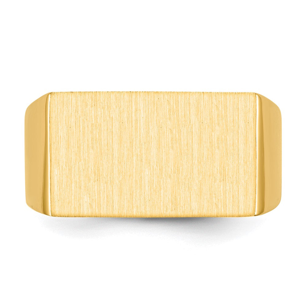 14k 18.0x11.0mm Rectangle Open Back Mens Signet Ring