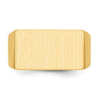 14k 18.0x11.0mm Rectangle Open Back Mens Signet Ring