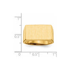 14k 18.0x11.0mm Rectangle Open Back Mens Signet Ring