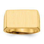 14k 18.0x11.0mm Rectangle Open Back Mens Signet Ring