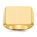14k 19.5x14.5mm Rectangle Open Back Mens Signet Ring