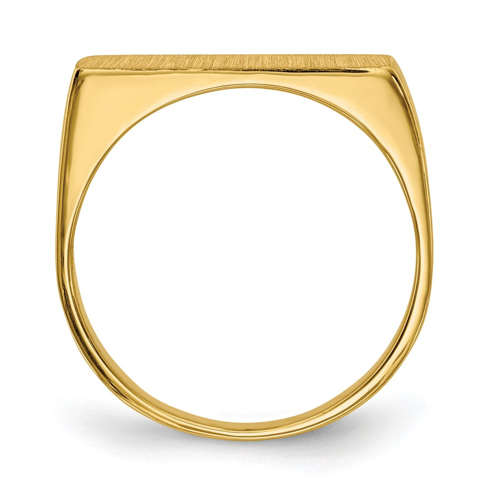 14k 16.5x5.0mm Rectangle Closed Back Signet Ring