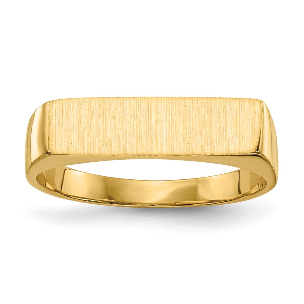 14k 16.5x5.0mm Rectangle Closed Back Signet Ring