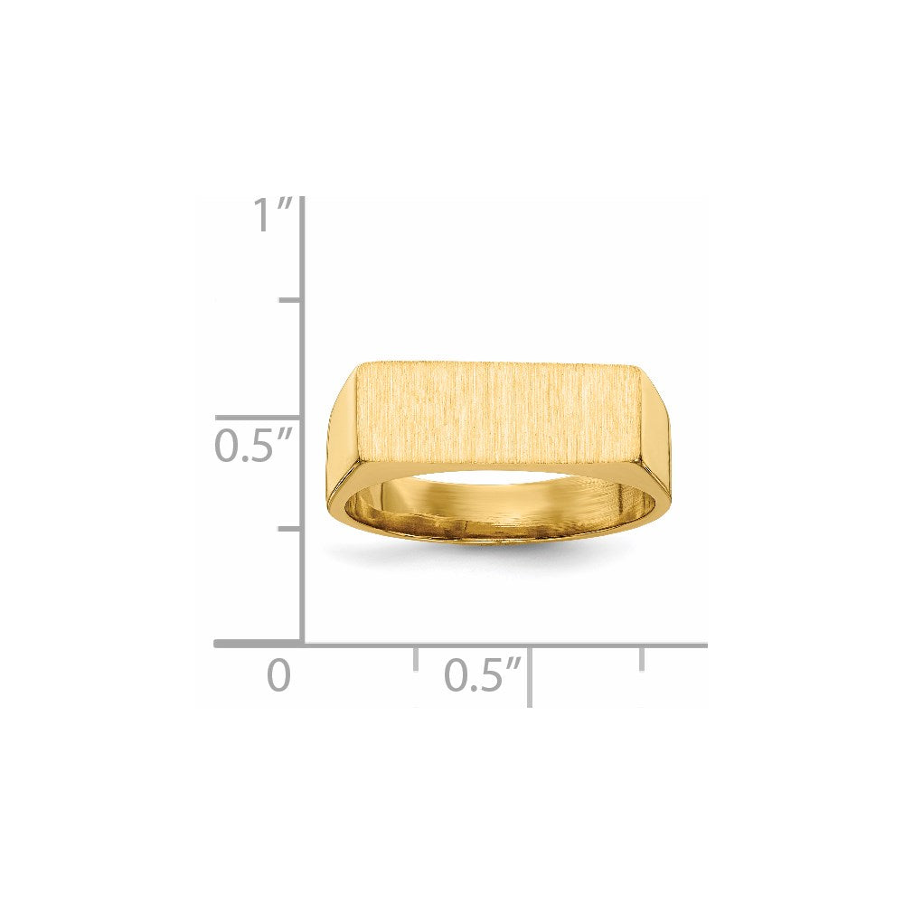 14k 16.0x6.0mm Rectangle Closed Back Signet Ring