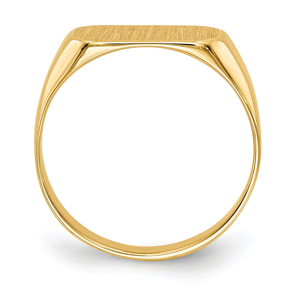 14k 12.0x6.5mm Rectangle Closed Back Childs Signet Ring