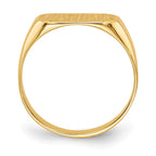 14k 12.0x6.5mm Rectangle Closed Back Childs Signet Ring
