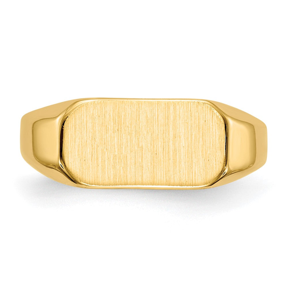 14k 12.0x6.5mm Rectangle Closed Back Childs Signet Ring