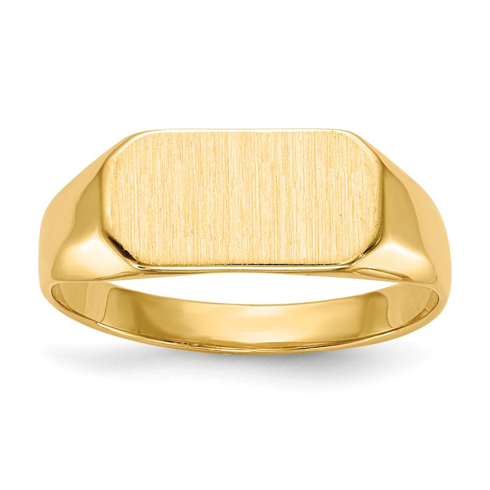 14k 12.0x6.5mm Rectangle Closed Back Childs Signet Ring