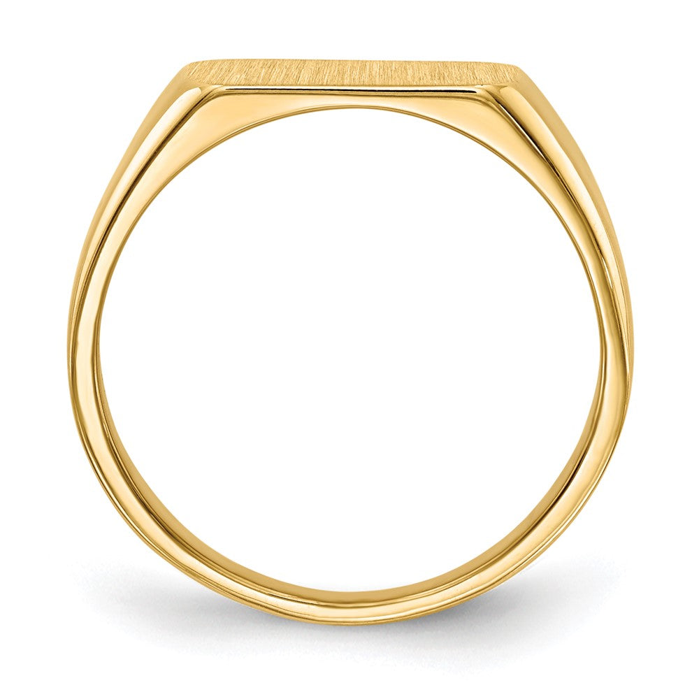14k 11.5x6.5mm Octagon Closed Back Signet Ring
