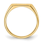 14k 11.5x6.5mm Octagon Closed Back Signet Ring