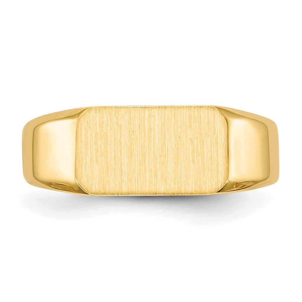 14k 11.5x6.5mm Octagon Closed Back Signet Ring