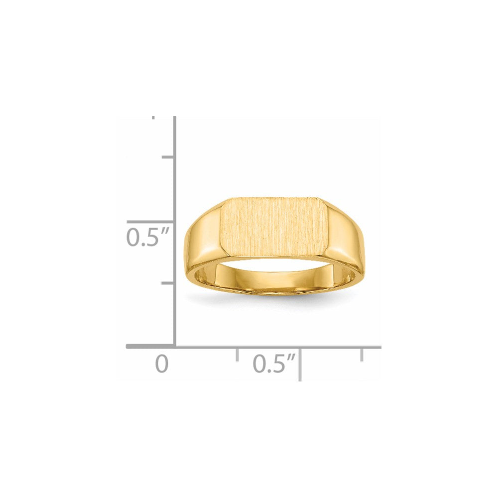 14k 11.5x6.5mm Octagon Closed Back Signet Ring