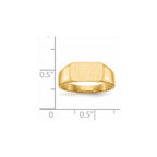 14k 11.5x6.5mm Octagon Closed Back Signet Ring