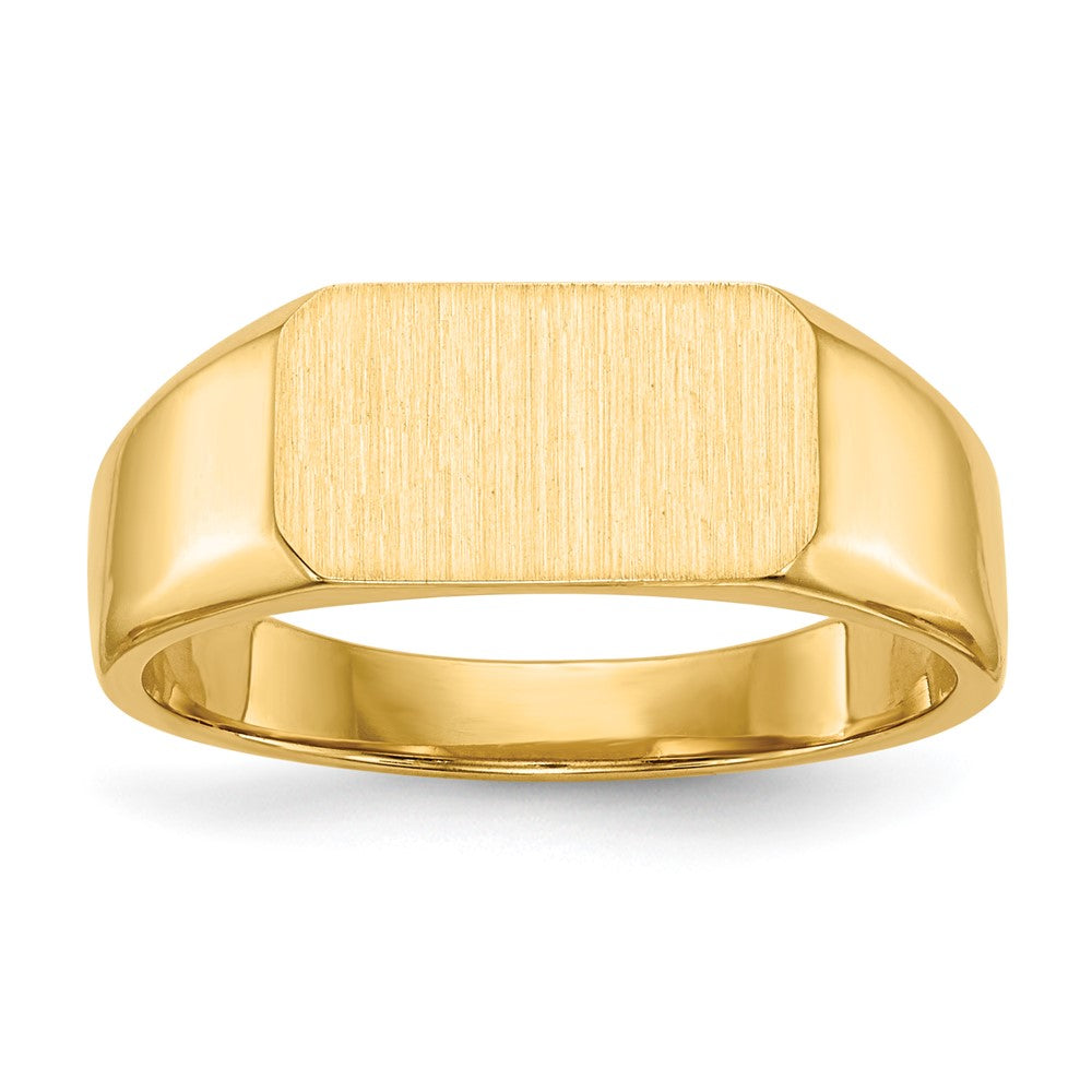 14k 11.5x6.5mm Octagon Closed Back Signet Ring