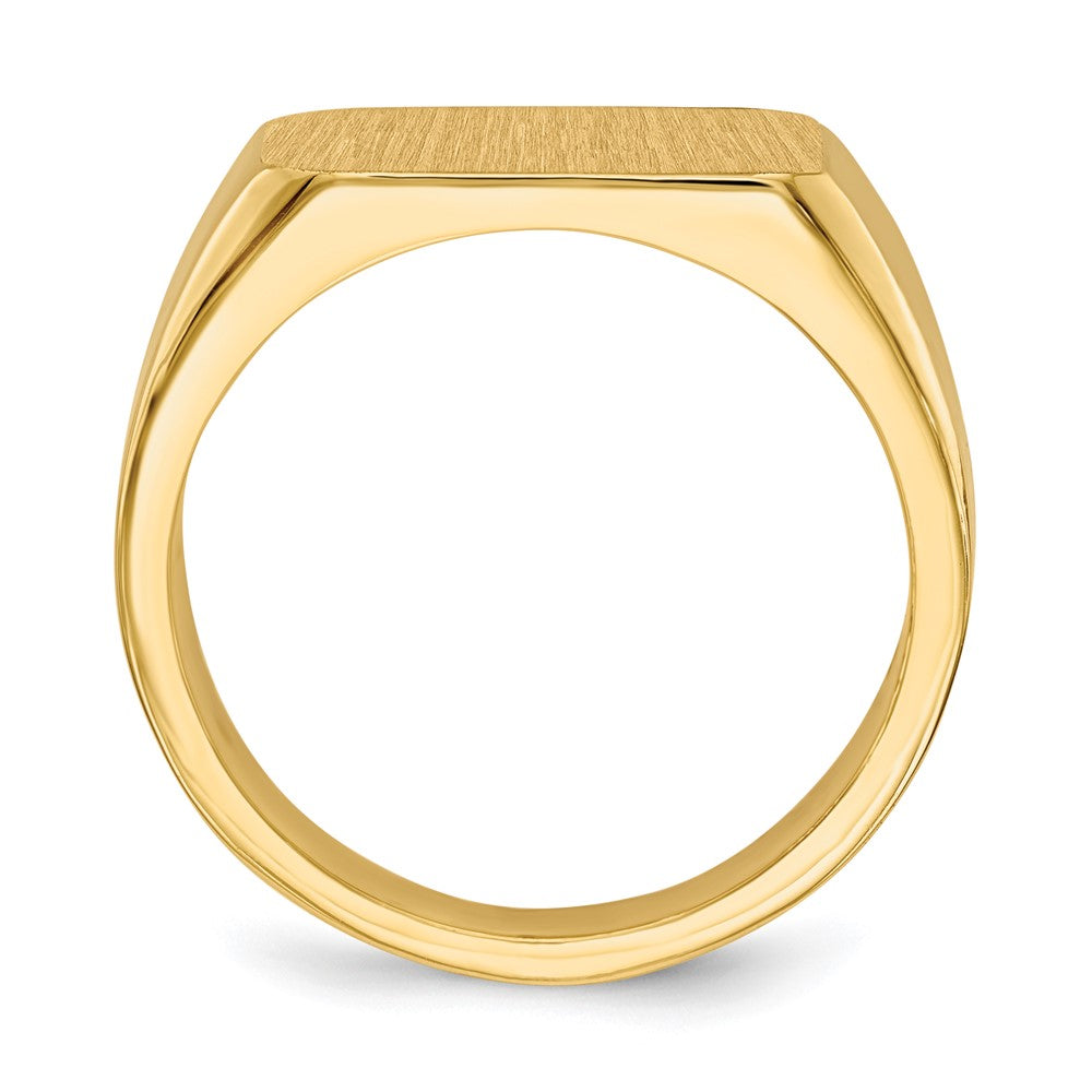 10k 10.0x15.0mm Rectangle Closed Back Mens Signet Ring
