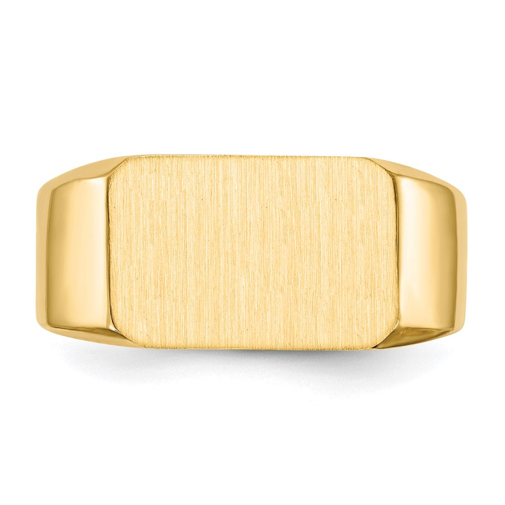 10k 10.0x15.0mm Rectangle Closed Back Mens Signet Ring