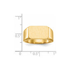 14k 15.0x10.0mm Octagon Closed Back Mens Signet Ring