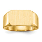 10k 10.0x15.0mm Rectangle Closed Back Mens Signet Ring