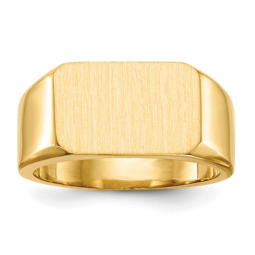 10k 10.0x15.0mm Rectangle Closed Back Mens Signet Ring