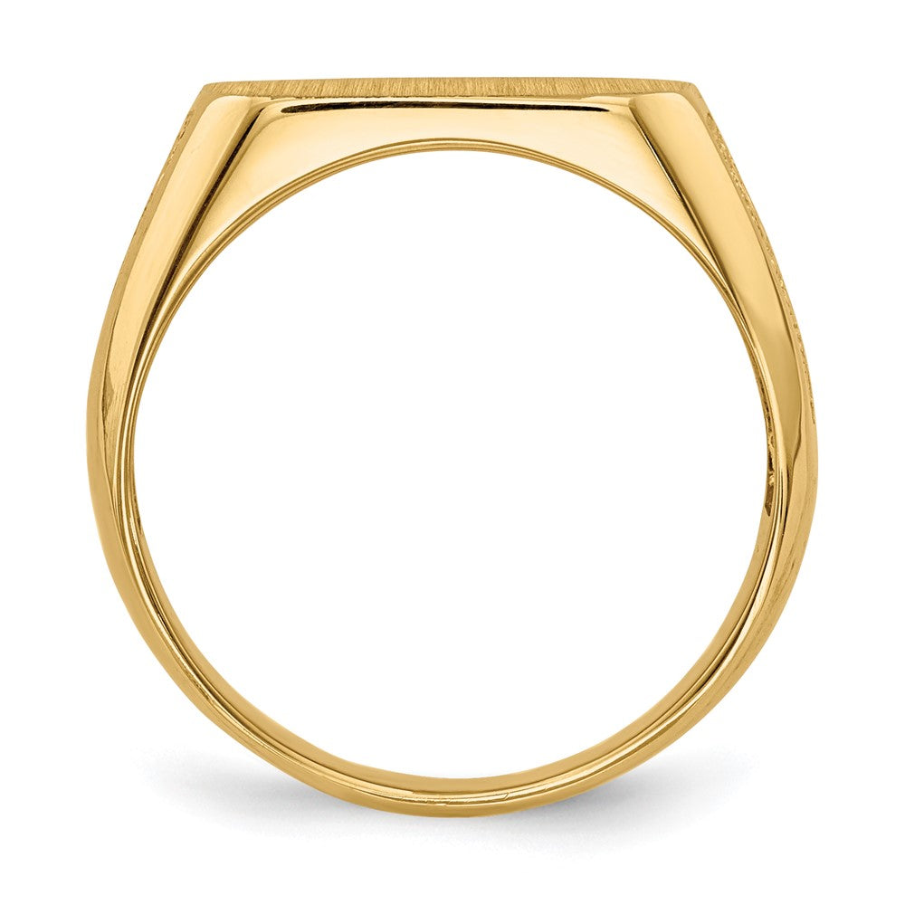 14k 12.5x6.0mm Oval Open Back Signet Ring