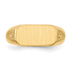 14k 12.5x6.0mm Oval Open Back Signet Ring