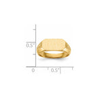 14k 12.5x6.0mm Oval Open Back Signet Ring