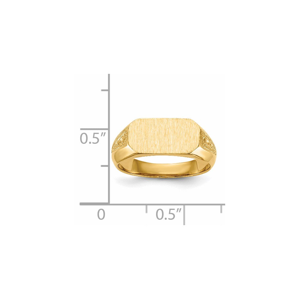 14k 12.5x6.0mm Oval Open Back Signet Ring