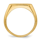 14k 12.5x6.0mm Oval Closed Back Signet Ring