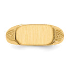 14k 12.5x6.0mm Oval Closed Back Signet Ring