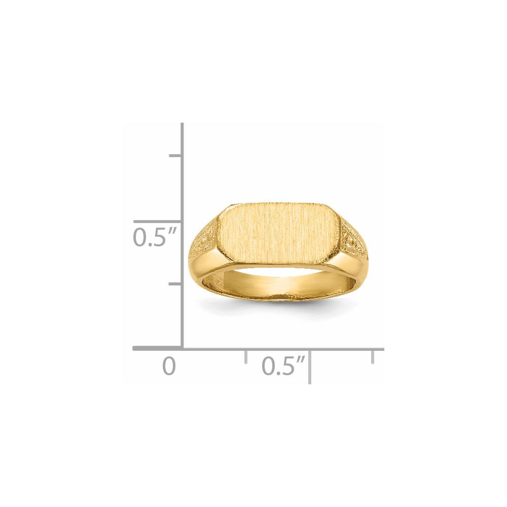 14k 12.5x6.0mm Oval Closed Back Signet Ring
