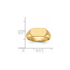 14k 12.5x6.0mm Oval Closed Back Signet Ring