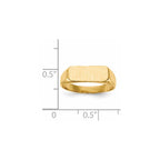 14k 13.5x5.5mm Rectangle Closed Back Signet Ring