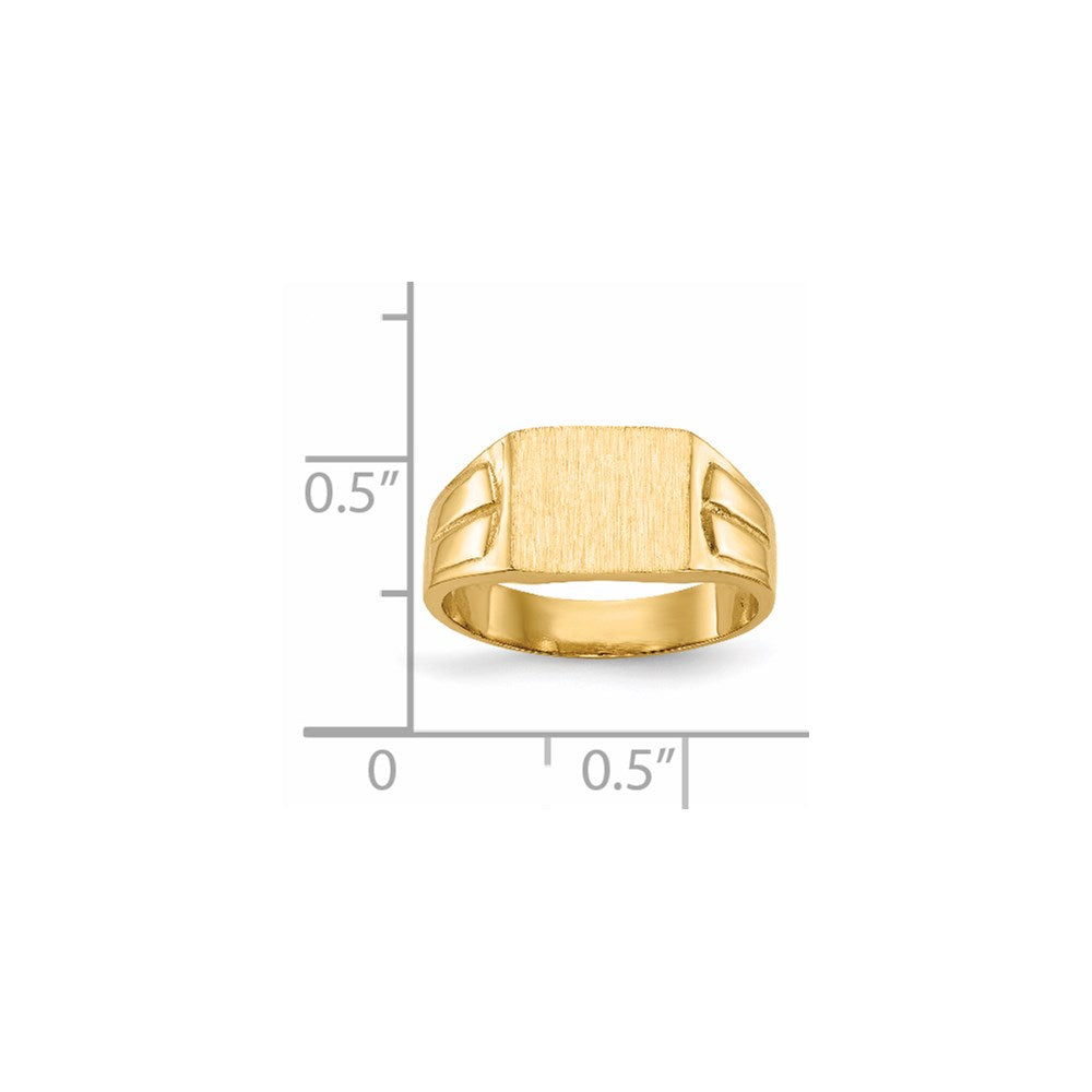 14k 9.0x7.5mm Rectangular Closed Back Signet Ring