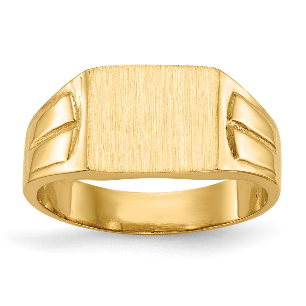14k 9.0x7.5mm Rectangular Closed Back Signet Ring