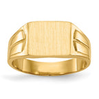 14k 9.0x7.5mm Rectangular Closed Back Signet Ring