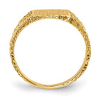 14k 8.0x7.0mm Square Open Back Signet Ring