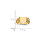 14k 8.0x7.0mm Square Open Back Signet Ring