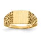 14k 8.0x7.0mm Square Open Back Signet Ring