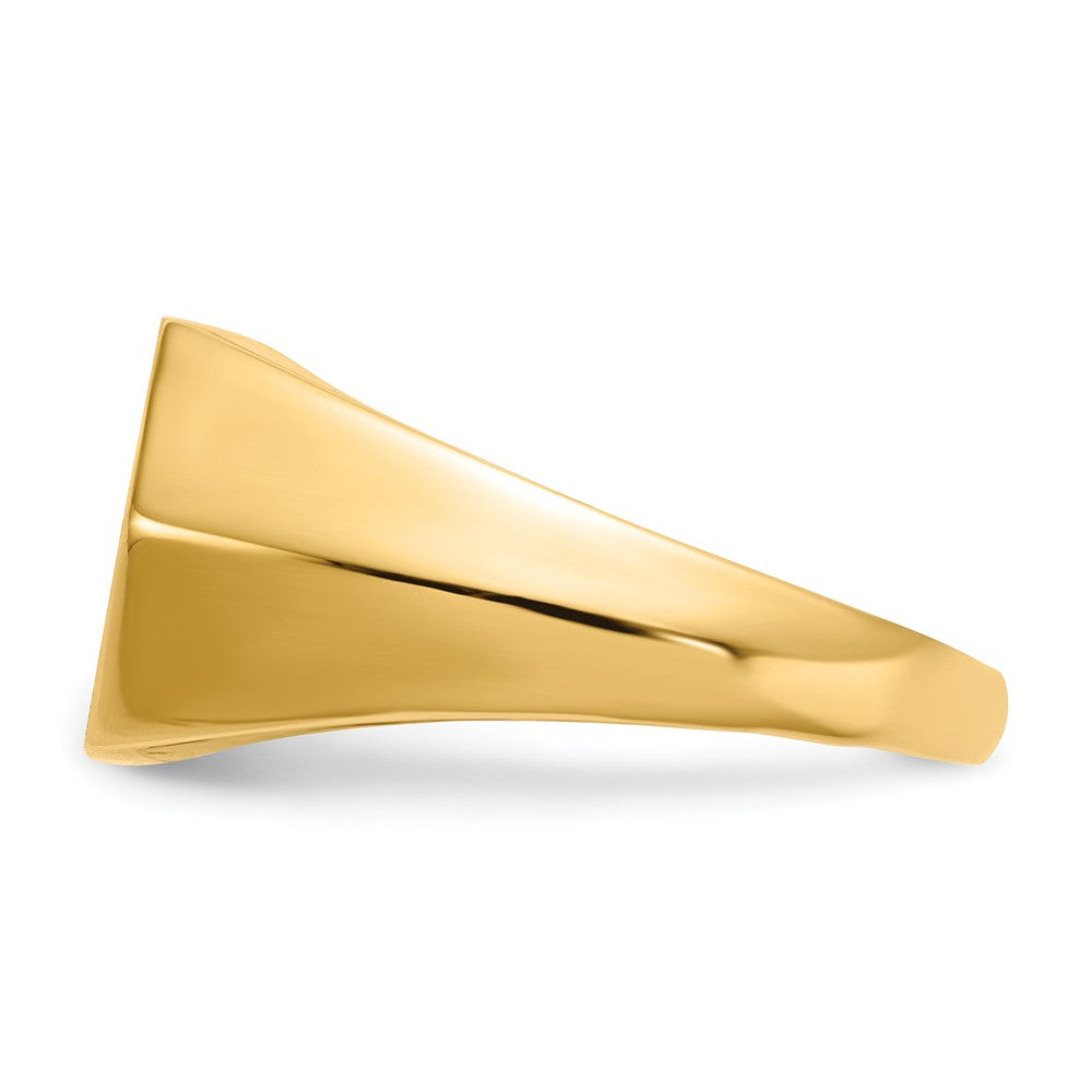 14k .01ct. AA Diamond 11.5x11.5mm Hexagon Open Back Mens Signet Ring