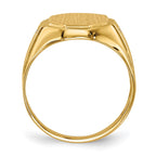 14k .01ct. AAA Diamond 11.5x12.5mm Octagon Open Back Mens Signet Ring