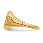 14k .01ct. A Diamond 11.5x12.5mm Octagon Open Back Mens Signet Ring